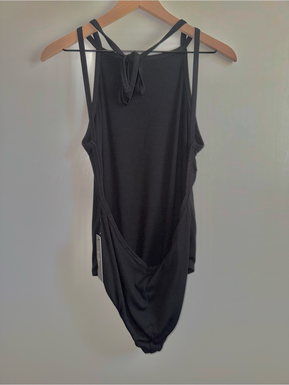 Lulus High Neck Open Back Black Bodysuit Women’s Size XL
